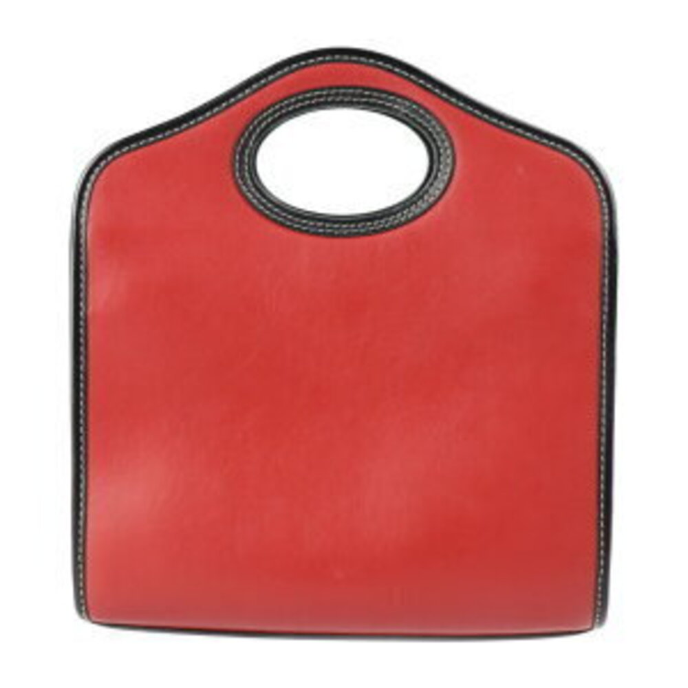 BURBERRY Pocket Bag Handbag Leather Canvas Red Black Multicolor Check Shoulder - Picture 3 of 9